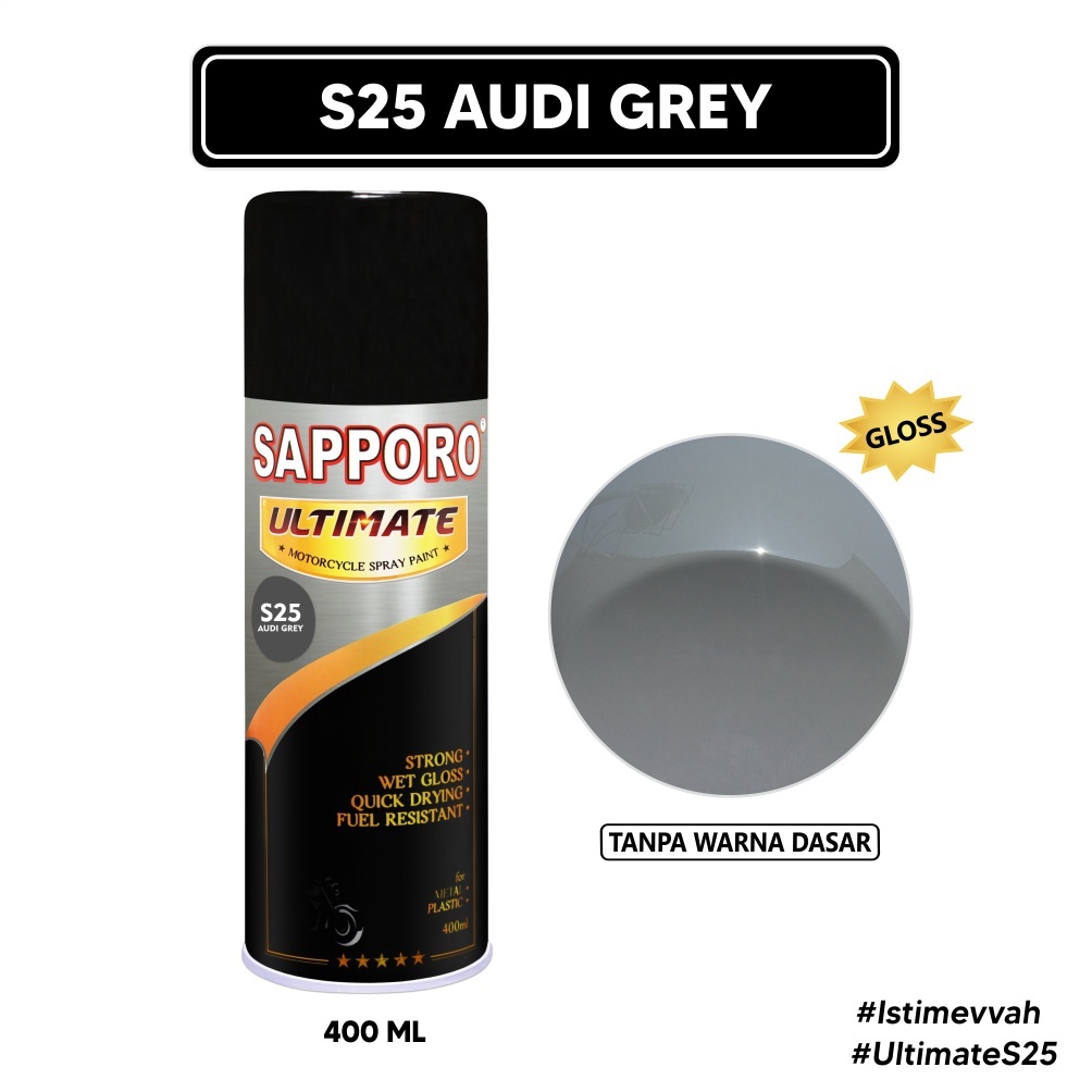 cat Sapporo Ultimate S25 Audi Grey / Sapporo Ultimate / Cat Semprot / Cat Aerosol Terbaik / Sapporo 