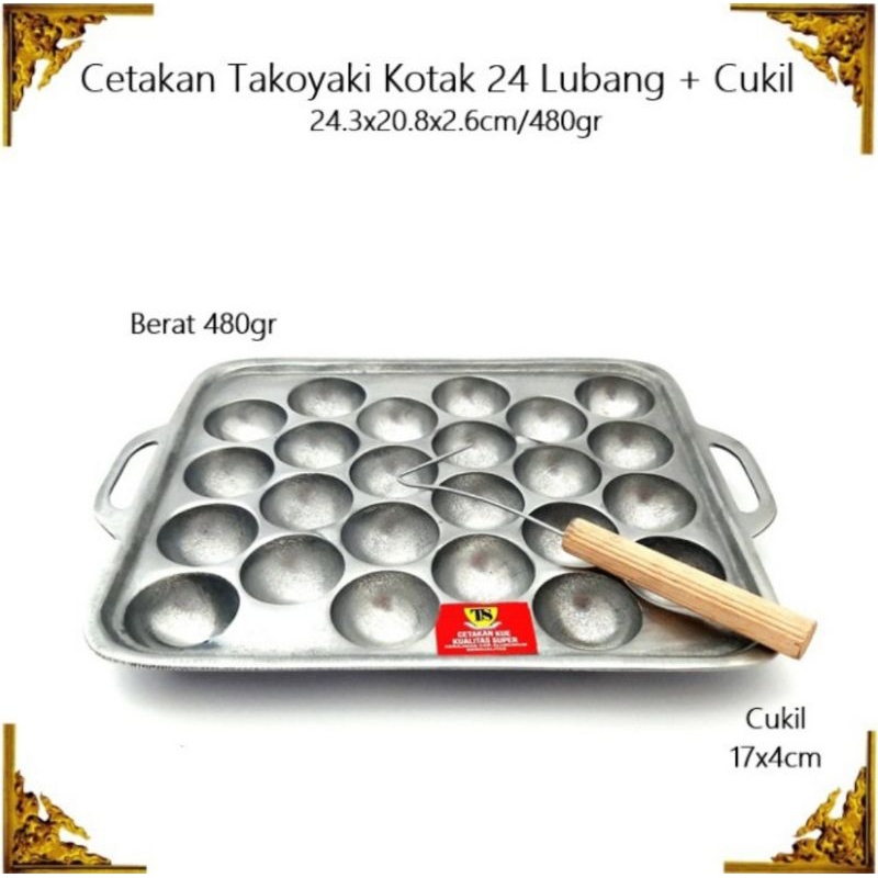 cetakan takoyaki lubang 24