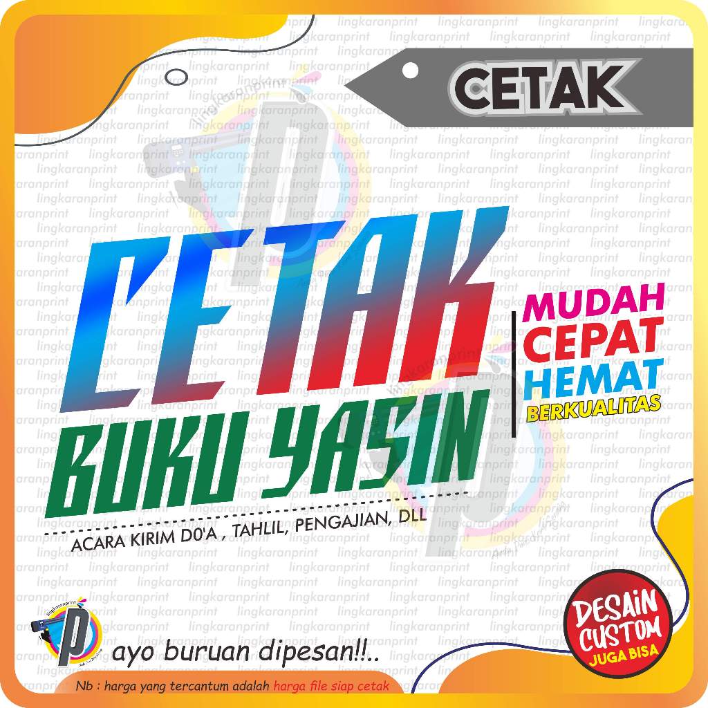 BUKU SURAT YASIN DAN TAHLIL | CUSTOM DESAIN | TEMPLATE BANYAK | CEPAT