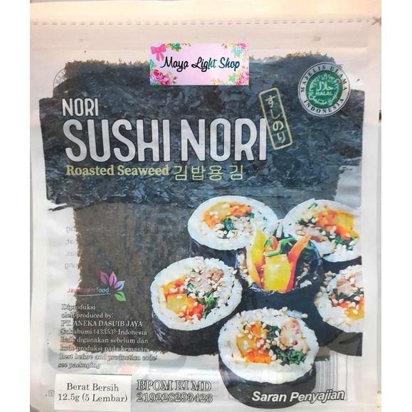 

Suplier1 Nori sushi isi 5 lembar halal murah rumput laut bahan sushi bento kimbap gimbap dried seaweed kering