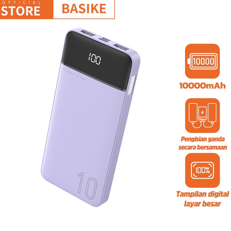 Action Now BASIKE Powerbank 20000 mah Fast Charging Dual USB LED Power Bank 10000 mAh Murah Lucu Min