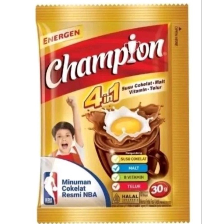 

Kualitas Terbaik Energen Champion 4 in 1, 30 gram, susu coklat, 10 saset