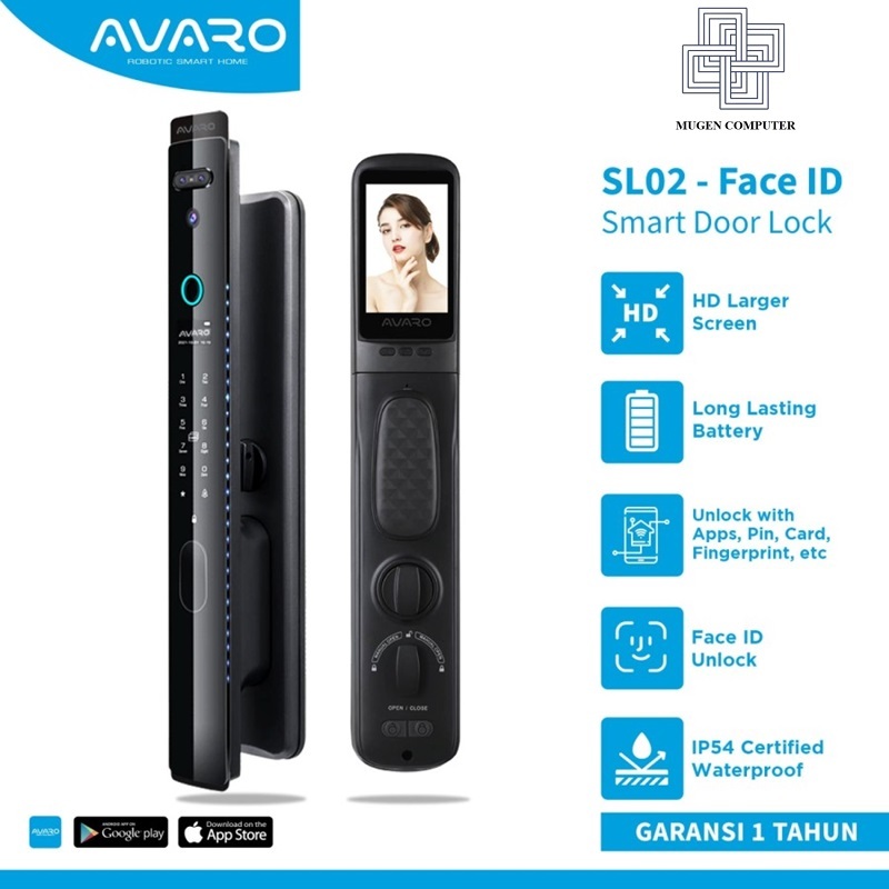 Smart Door Lock Kunci Pintu Digital AVARO SL02 Face ID Smart Lock