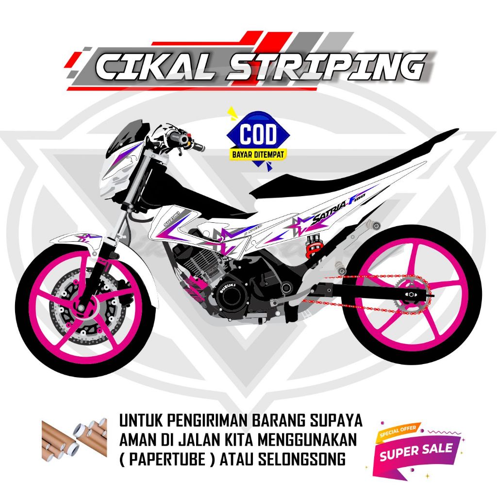 STRIPING VARIASI SUZUKI SATRIA FU SIMPEL BINTANG STRIKER
