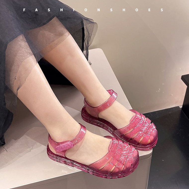 (COD) Sandal Sepatu Jelly Anak Import LEONA/Sandal jelly Anak Perempuan/Sandal Sepatu Anak Perempuan