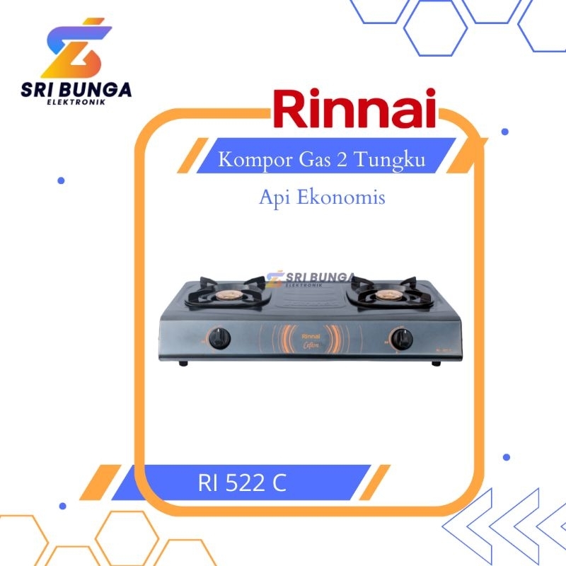 Kompor Gas 2 Tungku RINNAI RI-522 C Ceflon