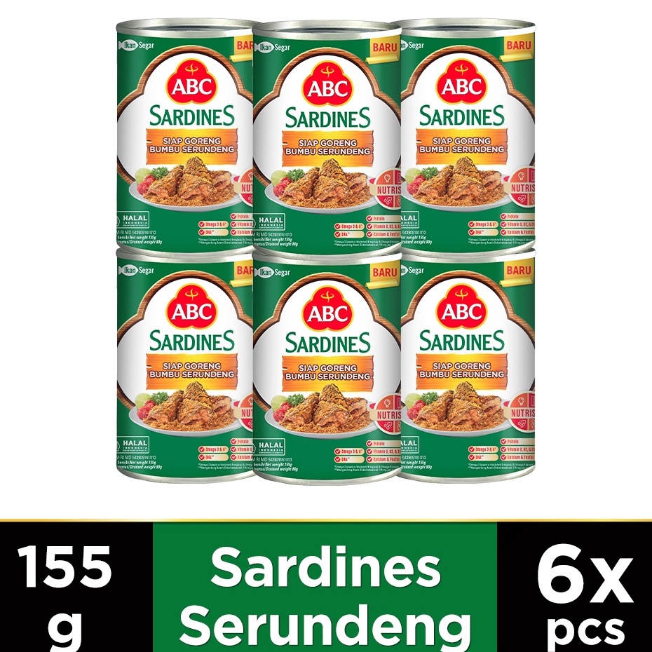 

Buruan pesan ABC Sarden Siap Goreng Bumbu Serundeng 155 g - Multipack 6 pcs