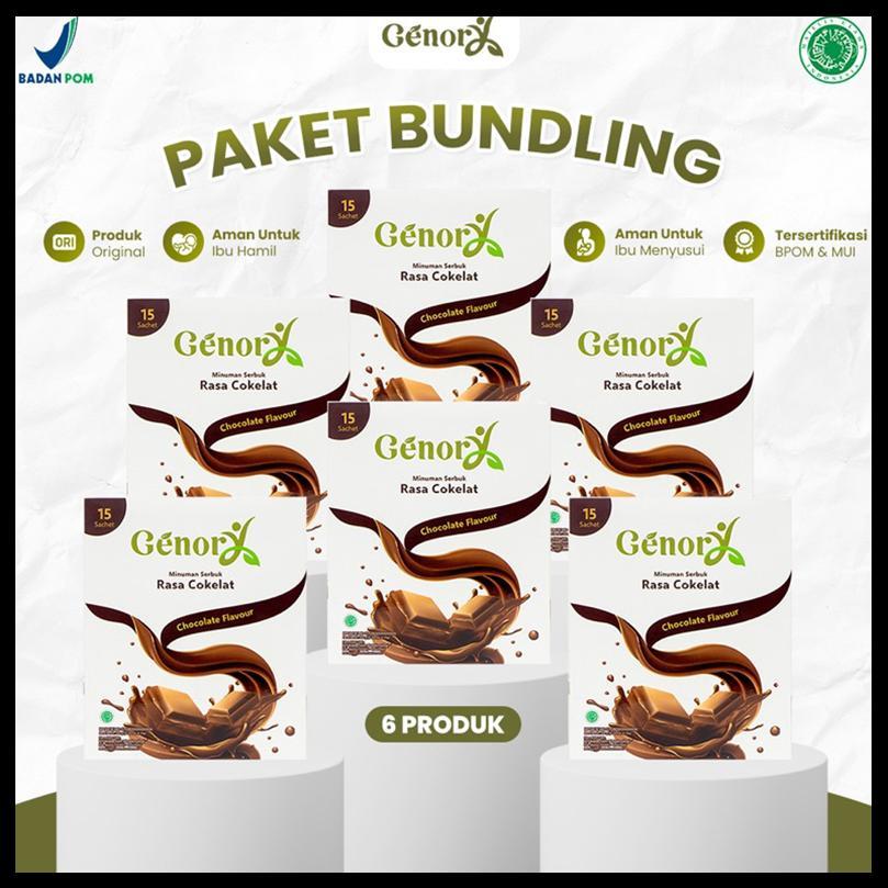 

BUNDLE 6 BOX GENORY Susu Penggemuk Badan Rasa Coklat