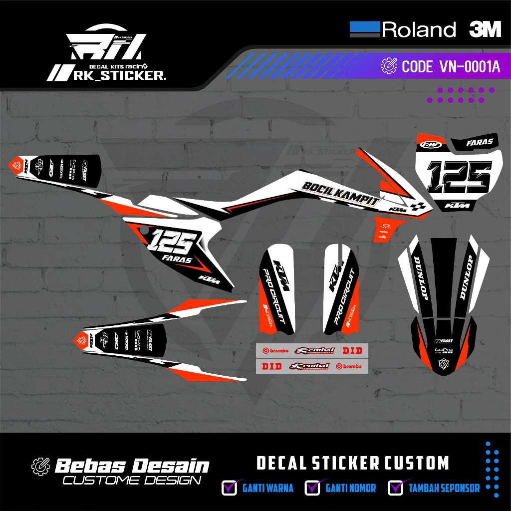 DECAL RXF 50 CC / KTM 50 CC / KTM 65 CC FREE CUSTOME DESIGN