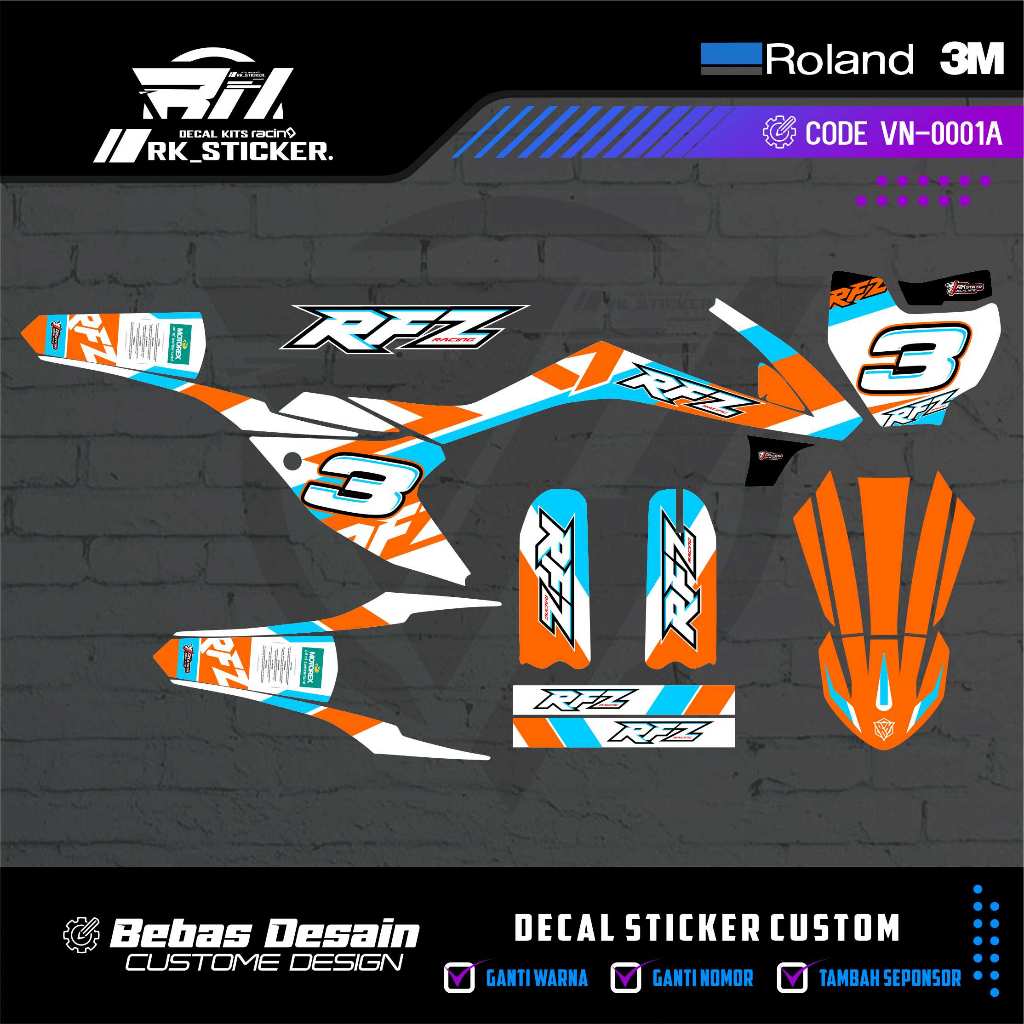 DECAL RXF 50 CC / KTM 50 CC / KTM 65 CC FREE CUSTOME DESIGN MINI MOTO