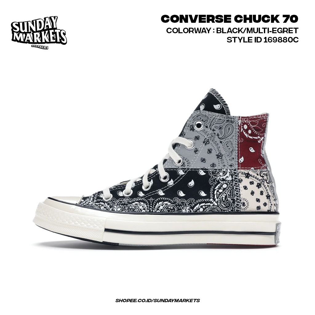 Sepatu Offspring x Converse Chuck 70 Grey Paisley BNIB 100% Global