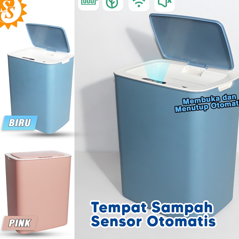 Terbaik.. Tempat Sampah Sensor / Tempat Sampah Pintar / Tempat Sampah Otomatis 14L.