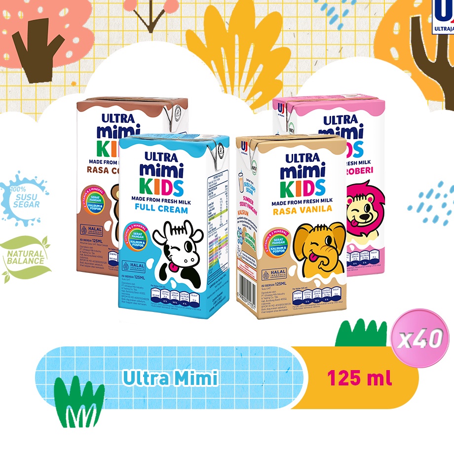 

New Mart Ultra Mimi Susu UHT 125ml [Paket isi 40pcs] - Pilihan Varian Rasa