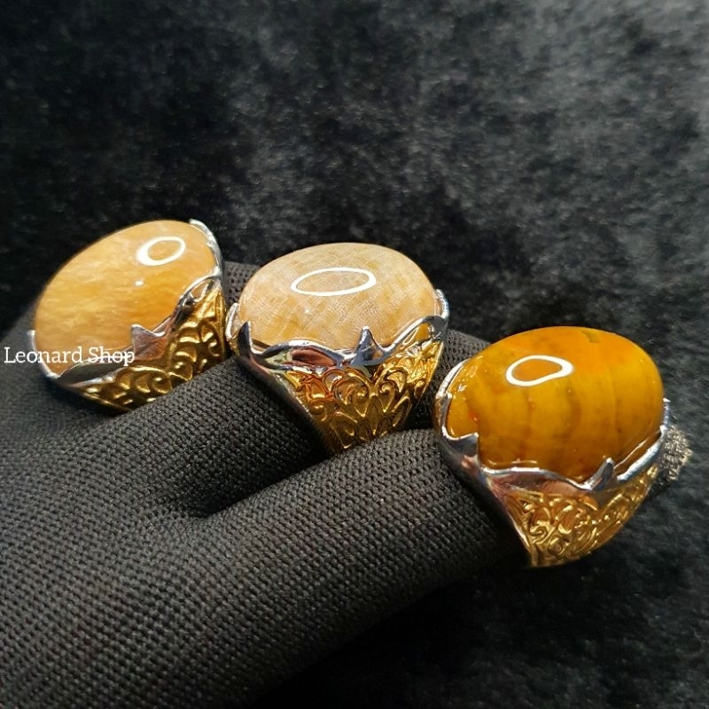 PAKET CINCIN BATU FOSIL MURAH KUALITAS BAGUS GRADE A RING RASA PERAK SATUAN SAMPAI PAKETAN TERATAI B