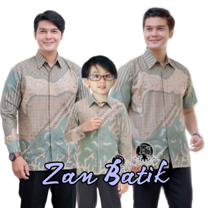 Terbaru Baju Batik Couple Kemeja Batik Ayah Couple Baju Anak Laki laki Batik Inara Sage Batik Pria M