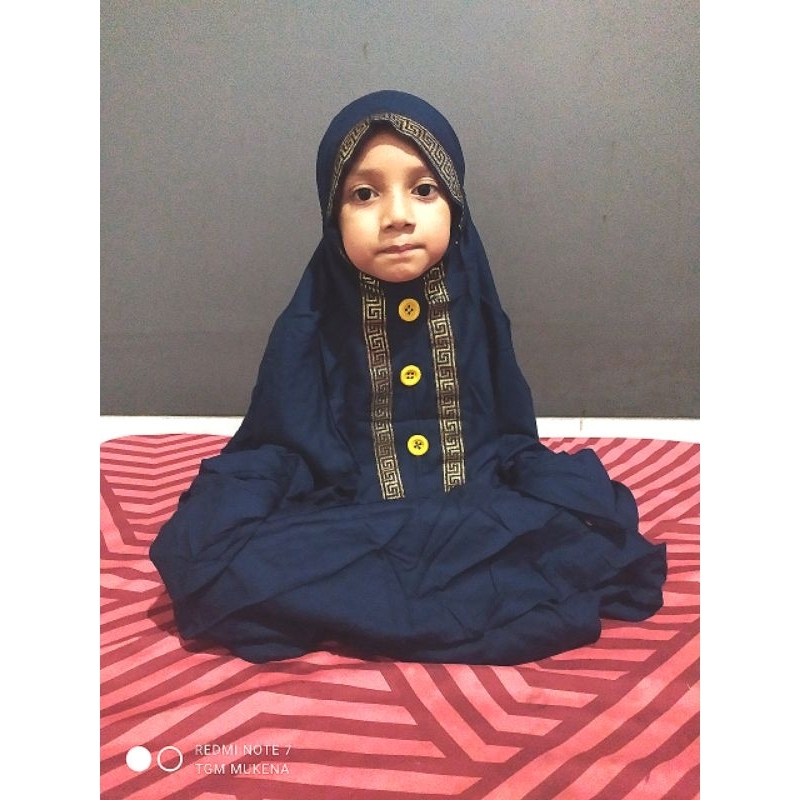 (Ready siap kirim) Mukena Terusan Rayon Fendi Anak L Kelas 456 Lajuran Murah
