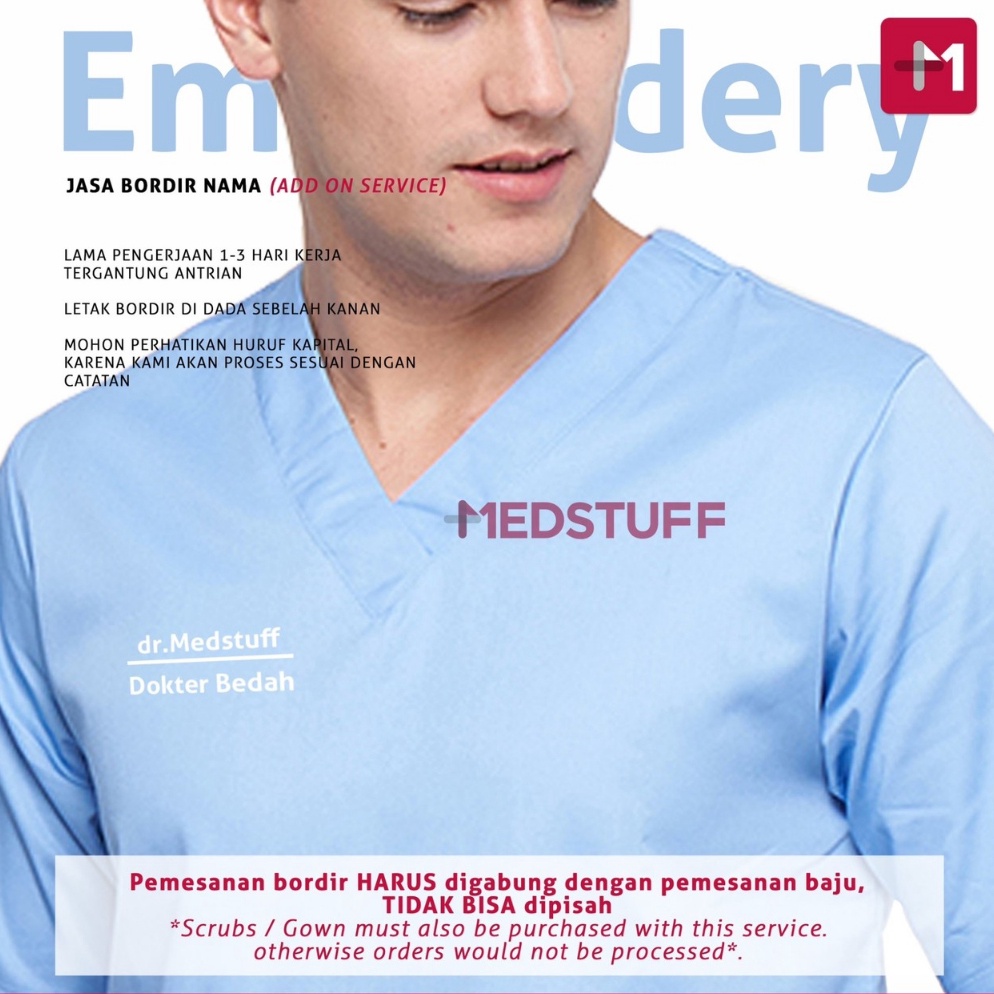 『PENJUALAN CEPAT』⚡BEST SELLER⚡ Bordir Baju OK Bordir Nama Scrubs Baju Jaga Jas Dokter Jas Lab Baju D