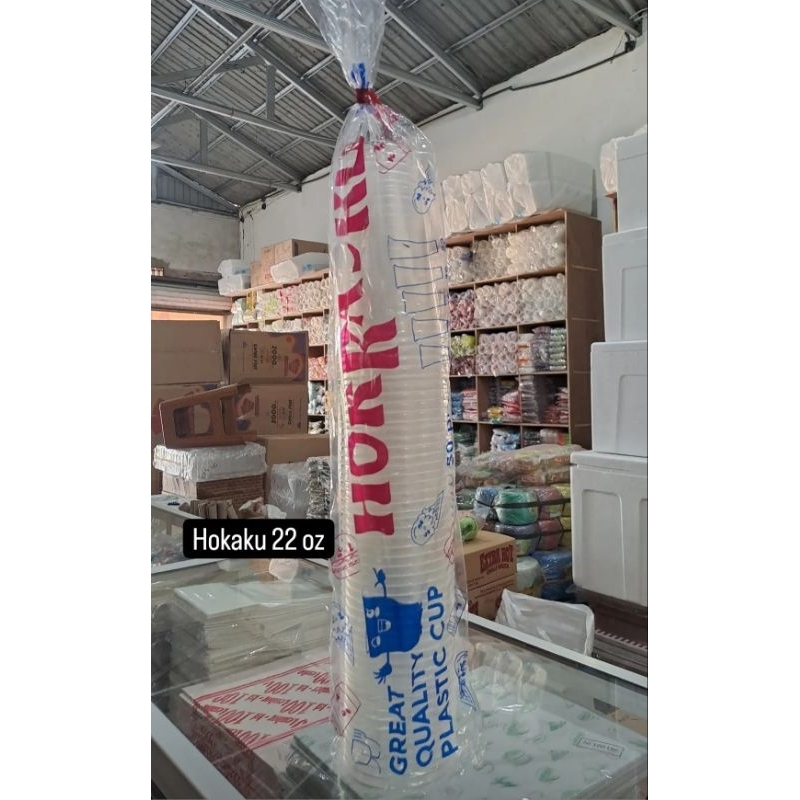 Gelas plastik HOKKA-KU 22oz Datar / gelas teh es