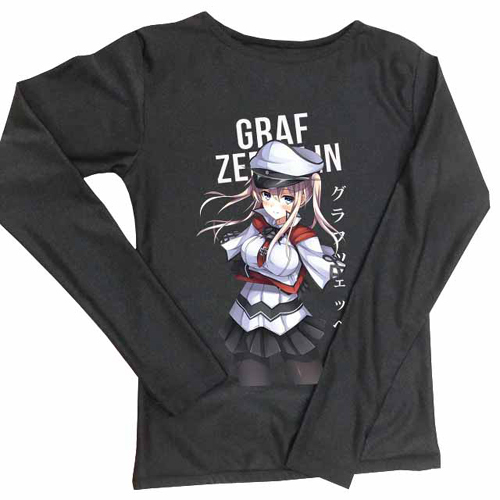 Kaos Tangan Panjang Graf Zeppelin Anime Tshirt Casual 100% Cotton Kombed 30s