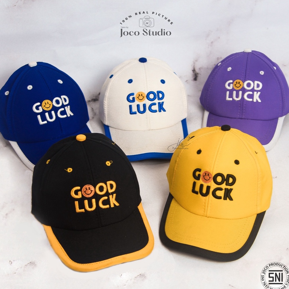 Jocoproduction - Topi Anak BASEBALL Premium Bordir Good Luck