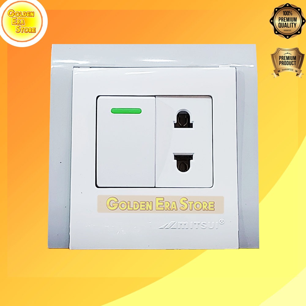 MS17 TANAM / Mitsui Helios Kombinasi Saklar Engkel + Stop Kontak 1 on off / Saklar Engkel + Stop Kon