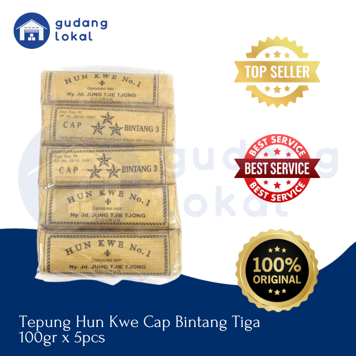 

Tepung Hun Kwe HunKwee Cap Bintang Tiga 100gr isi 5 Pcs