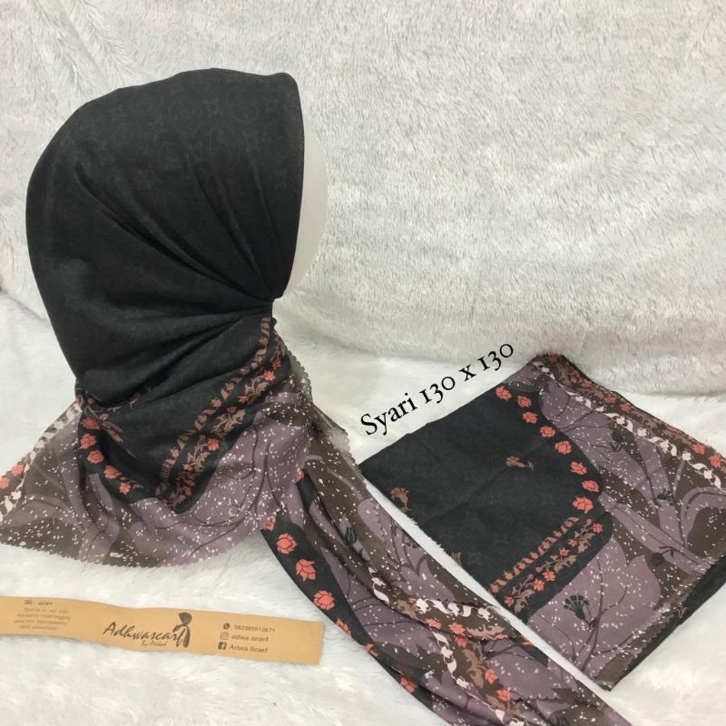 Hijab Voal Premium Syar'i/Hijab Segi Empat Motif/Hijab Voal