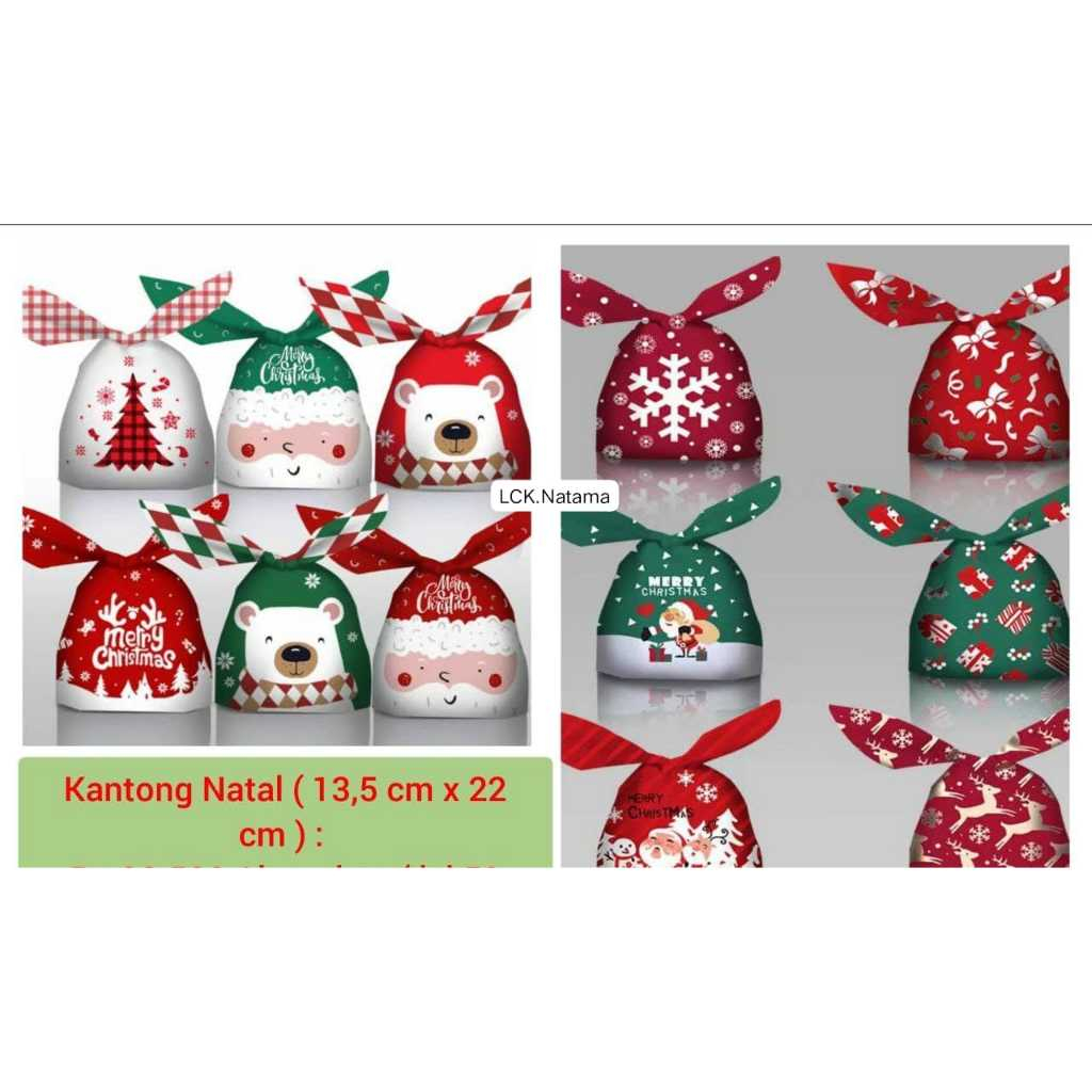 

Kantong Plastik Christmas plastik snack plastik Souvenir kado Christmas Natal motif Natal