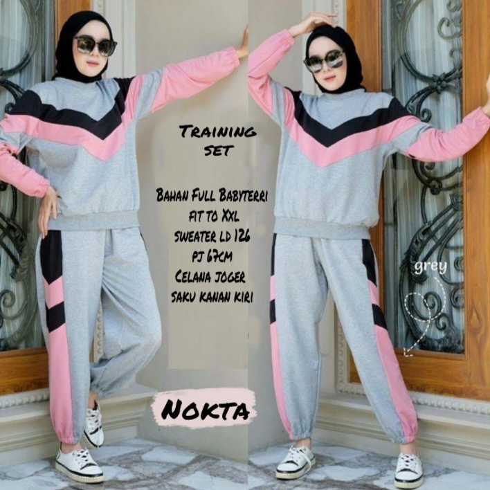 { THABI } MS SET JUMBO NOKTA / SETELAN CELANA WANITA / SETELAN PANJANG / ONE SET KEKINIAN / WAN SET 