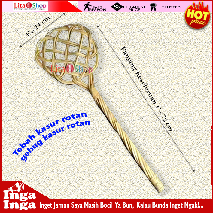 Pemukul kasur rotan Sapu Kasur Tebah Kasur Rotan