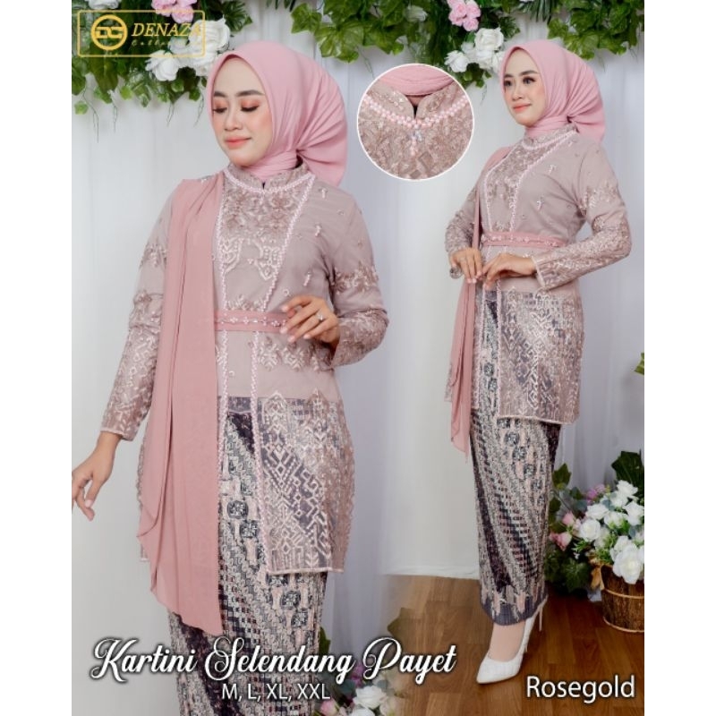 (COD) kebaya Tunik Selendang/kebaya selendang/ kebaya kartini selendang payet/kebaya kartinI