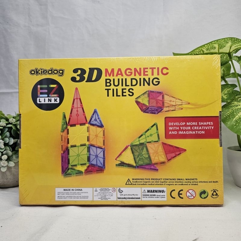 OKIEDOG EZLink 3D Magnetic Building Tiles Mainan Edukasi Anak