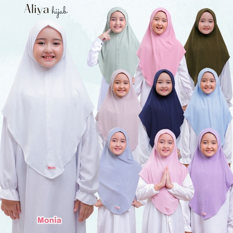 TERLARIS Monia hijab instan anak syari - Aliya M 3 - 6 th jilbab sekolah SD grosir kerudung bergo