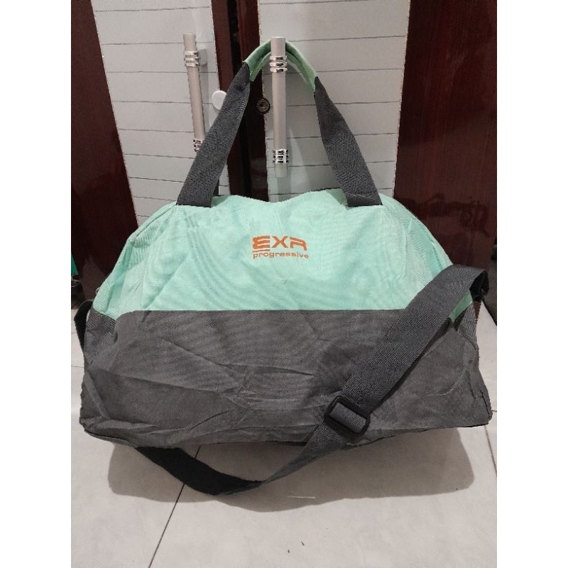 duffelbag tas minggat EXR branded ori lengkap tag embos monza bag preloved