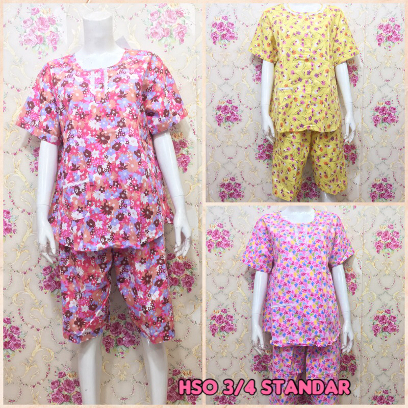 Baju Tidur Katun Hoki Hoki&Sheila Baju tidur 3/4 Jumbo
