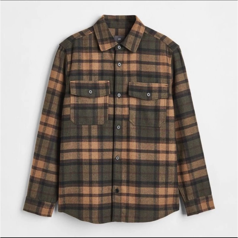 READY Twill Overshirt Jacket Dark Khaki HnM Original size S