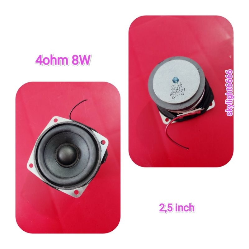 Speaker 2,5inch 4ohm 8W (Kotak)