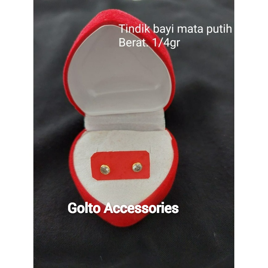 ORIGINAL Anting Tusuk / Giwang Tindik Anak Bayi Emas Muda (Seperempat) 0,25 Gram