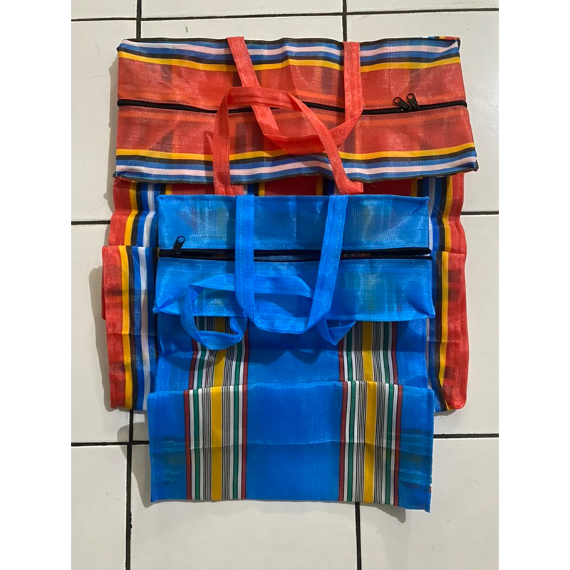 Tas Belanja Nilon Besar-Kecil Tas Lipat Resleting Serbaguna Bahan Senar Awet & Tahan Lama Tbk