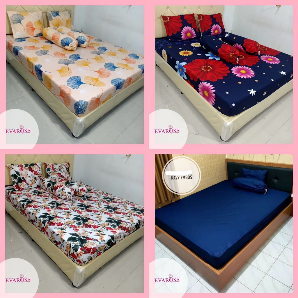 SPREI KARET EVAROSE LEMBUT TIDAK LUNTUR MOTIF CANTIK