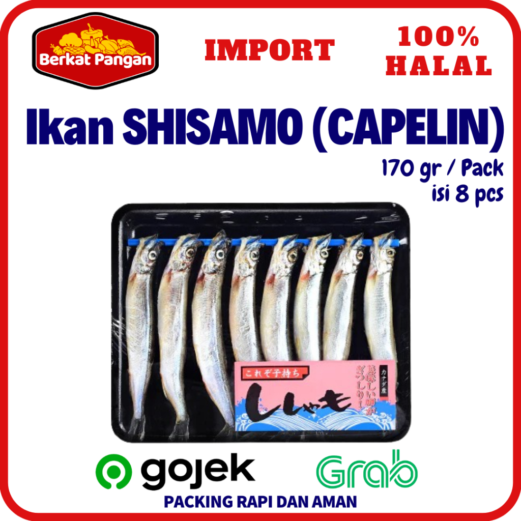 

Ikan Shisamo / Ikan Capelin / Shisamo Fish Premium Full Telur 170gr Frozen
