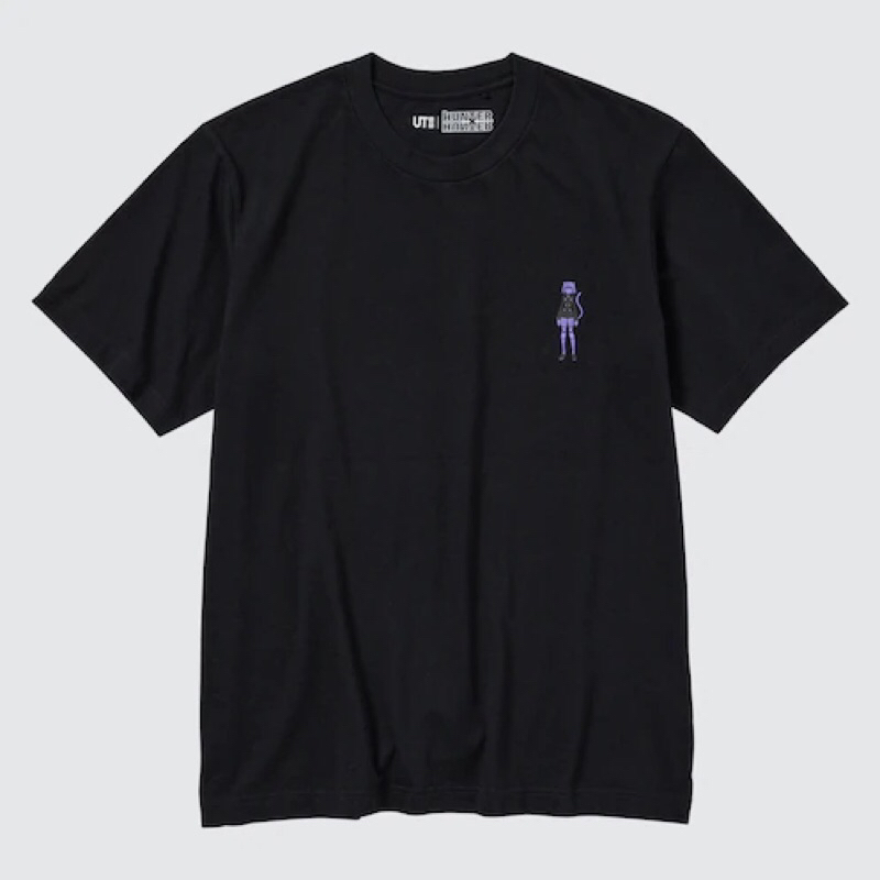 UNIQLO Men UT T-Shirt Kaos Pria Grafis Hunter x Hunter Lengan Pendek Black
