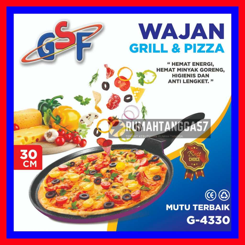 WAJAN GRILL PIZZA / WAJAN GRILL PIZZA 30CM GSF G-4330 / ROUND GRILL PAN / TEFLON PIZZA ANTI LENGKET 