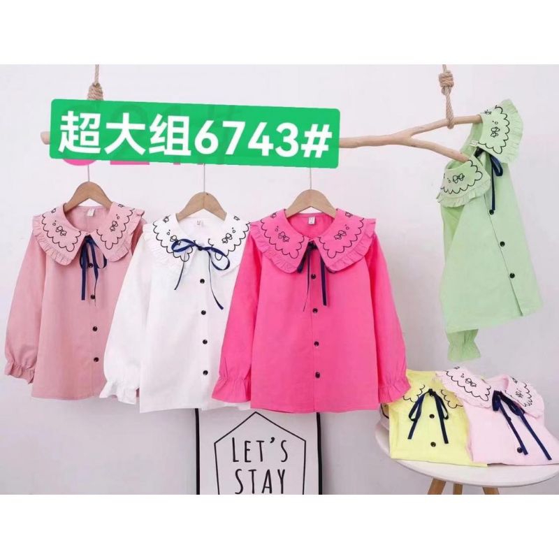 Kemeja anak perempuan import | atasan kemeja anak perempuan import | kemeja panjang anak import