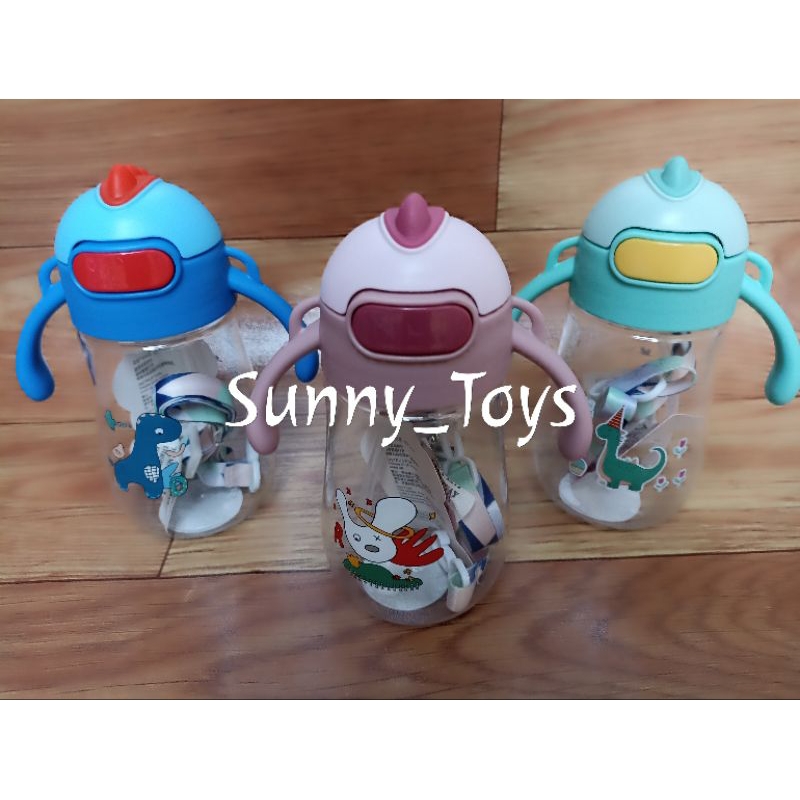 Botol Minum Anak Karakter Dino Botol Minum Anak Gagang Botol Minum Anak Tali 400ml