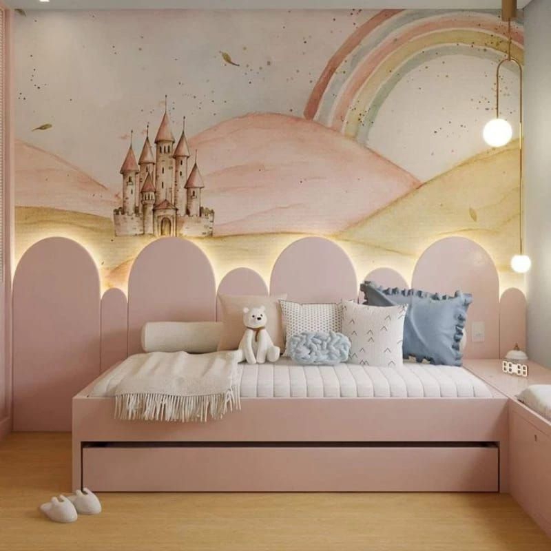 Headboard Wall panel, headboard lampu,kamar anak,dekorasi,ruang bermain