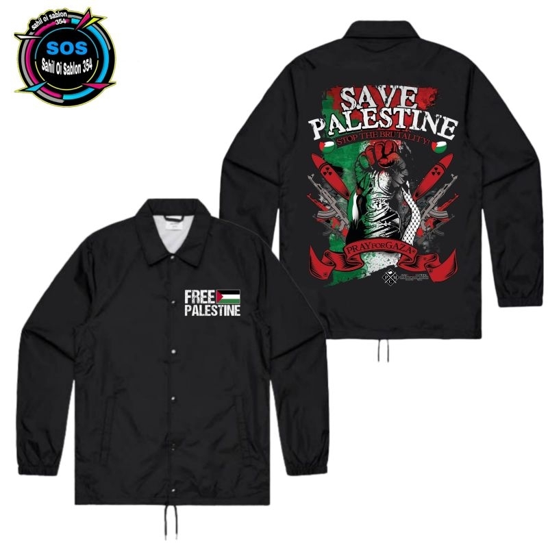 JAKET COACH SAVE PALESTINE/FREE PALESTINE/PALESTINA WINDBREAKER COACH JACKET pria wanita dewasa Best