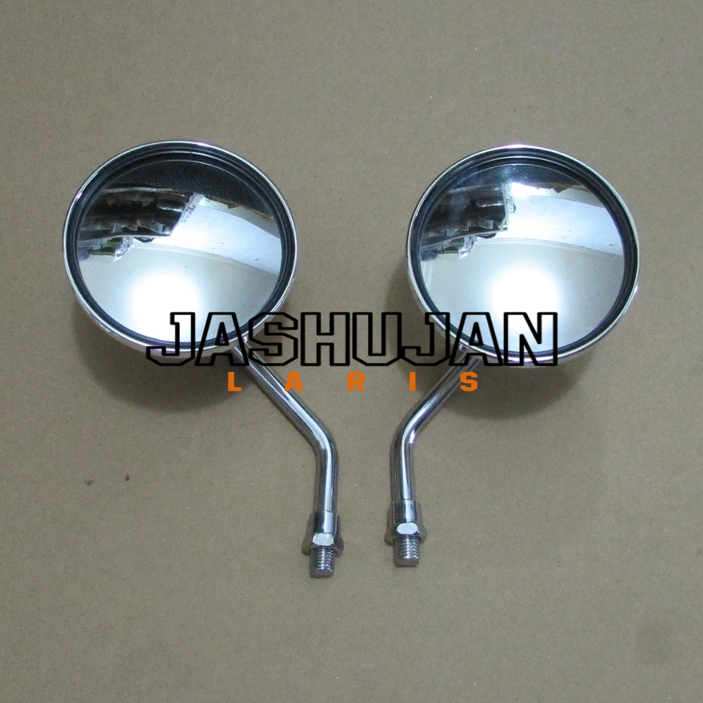 Spion Mini Bulat Model Classic Tangkai Pendek Kaca Cembung Variasi Motor