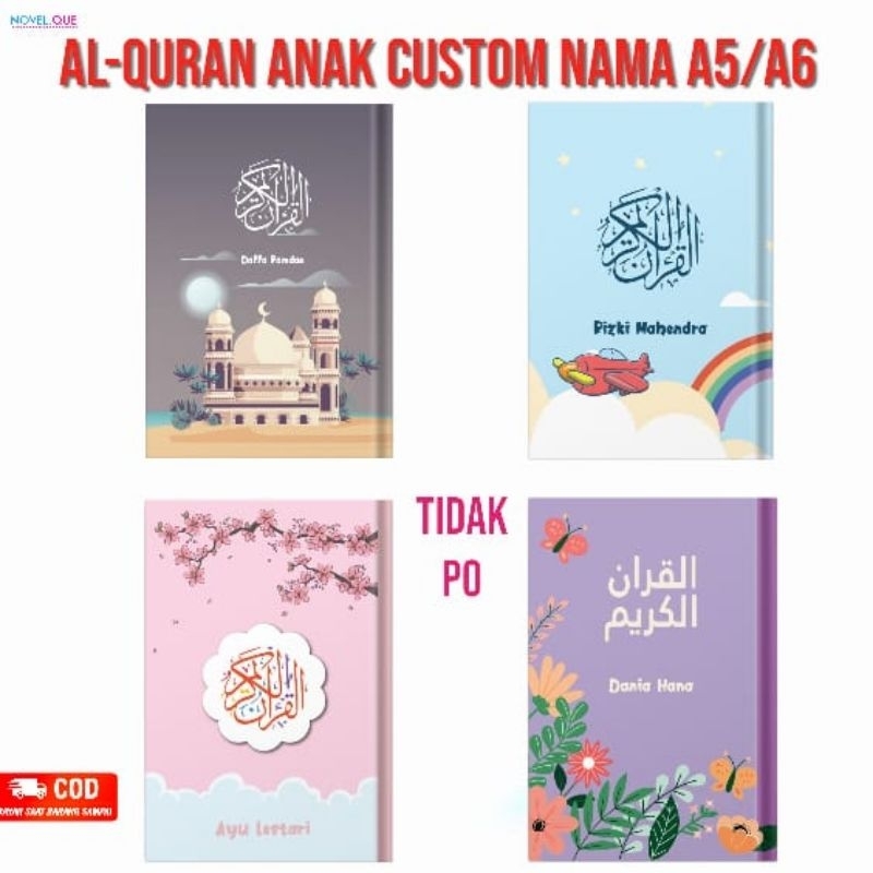 AL-Quran Anak A5/A6 Custom Nama Hardcover Bisa Tulis Nama di Cover /Quran Terjemahan Per Kata