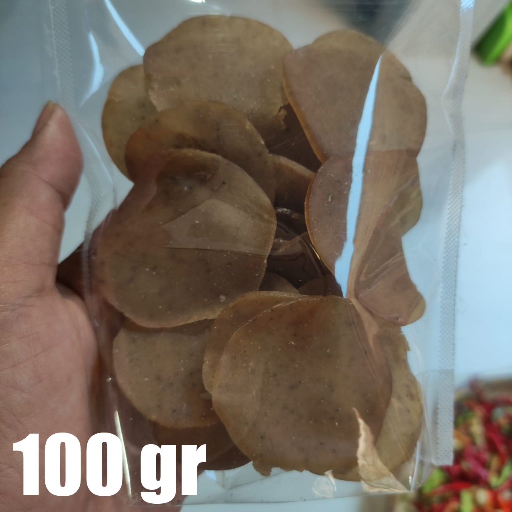 

Kerupuk Terasi Mentah Asli 100 gr Krupuk Trasi